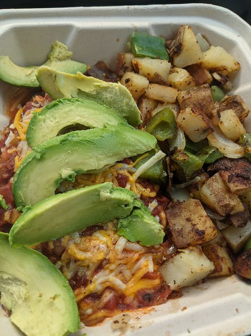 Spanish Omelette with added avocado 🥑 plant based! at Seed Ranger in Ventura