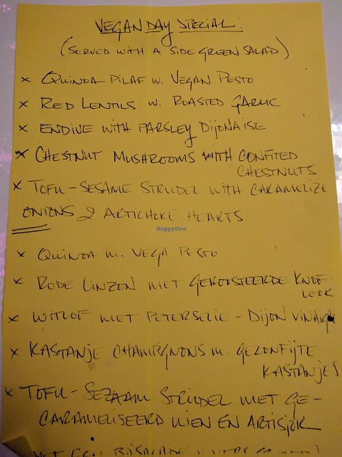 sample dish of the day components at Bolhoed in Amsterdam