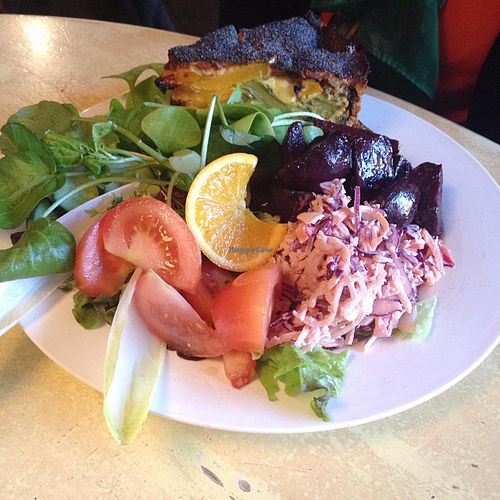 Quiche with a massive salad at Bolhoed in Amsterdam