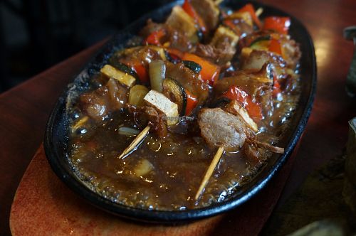 ''Beef" Skewers at Bodhi Vegan in Paris