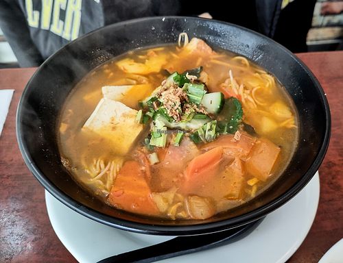 Laksa Soup at Bodhi Vegan in Paris