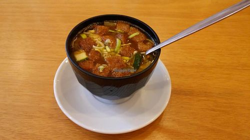 Chickpea crouton soup of the day at Deshima in Amsterdam