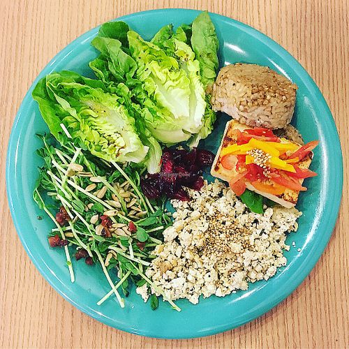 Veganised breakfast platter (tofu scramble instead of egg) at Purple Miao in Kuala Lumpur