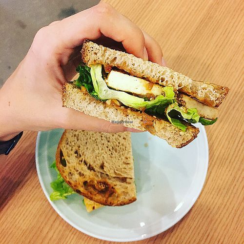 Miso tofu sandwich with Pantree sourdough  at Purple Miao in Kuala Lumpur