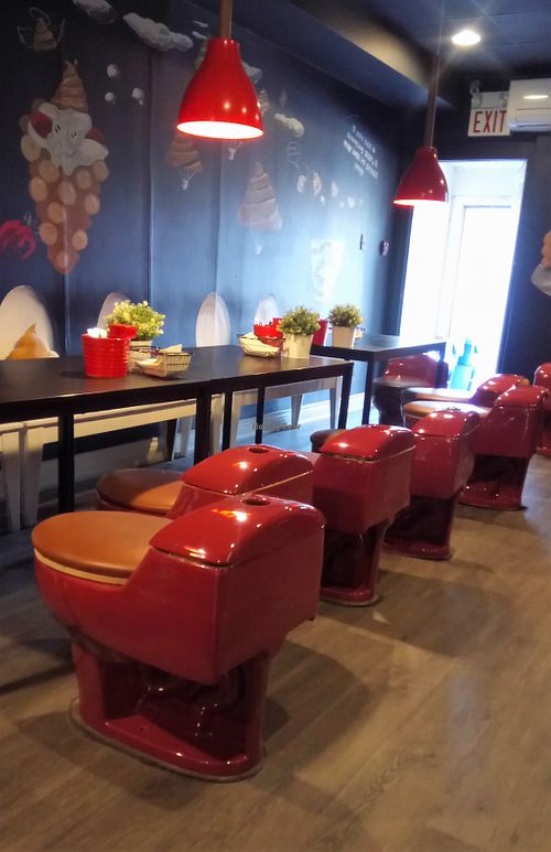 Toilet Seats / Decor.  at Poop Cafe in Toronto