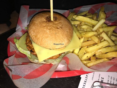 Burger and fries at The Last Resort in Swansea