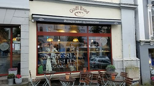 outside at Godt Brød Fløyen in Bergen