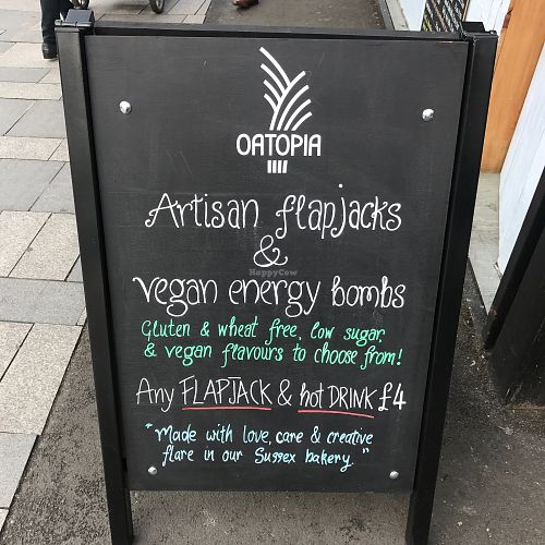 Vegan friendly and proud!  at Oatopia - Kiosk in Croydon
