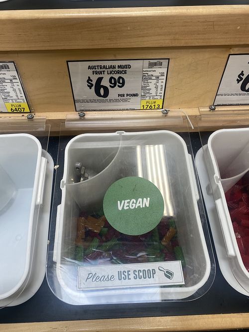 Spotted Vegan Fruit Licorice in Bulk Section  at Sprouts Farmers Market in Newark