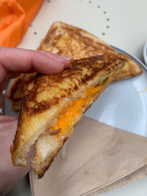 kimchi “beef” and cheese jaffle - it’s hard to photograph a jaffle  at Union Kiosk in Melbourne