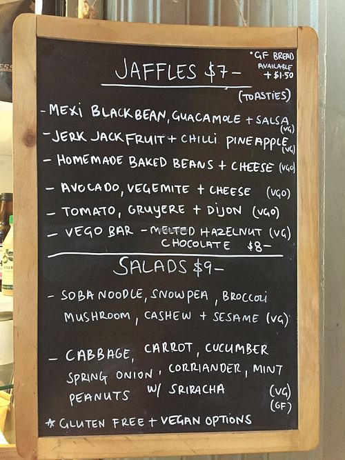 Menu on 20 November 2017 at Union Kiosk in Melbourne
