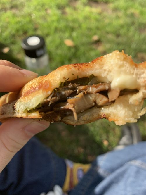 Mushroom and cheese!  at Union Kiosk in Melbourne