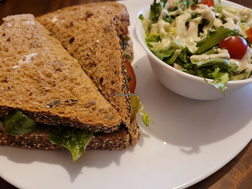 Ploughman's Sandwich and side salad with amazing pickle mayo at The Hidden City Cafe in Londonderry