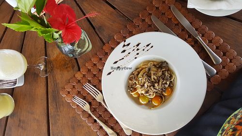 Spaguetti with shimeji at Pousada Maravilha in Fernando De Noronha