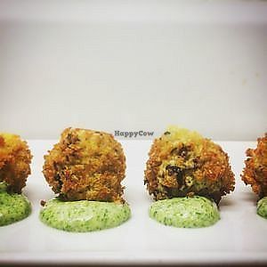 Mushroom croquettes with tarragon 'mayonnaise' at The Omni Collective in South East London