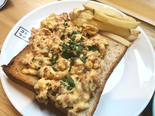 Just scramble beyond beef toast with fries at Green Common - The Forest in Kowloon