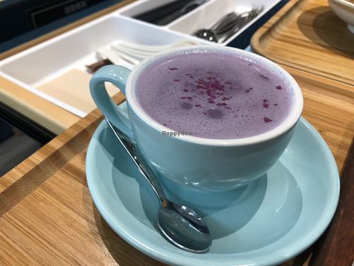 Purple sweet potato latte at Green Common - The Forest in Kowloon