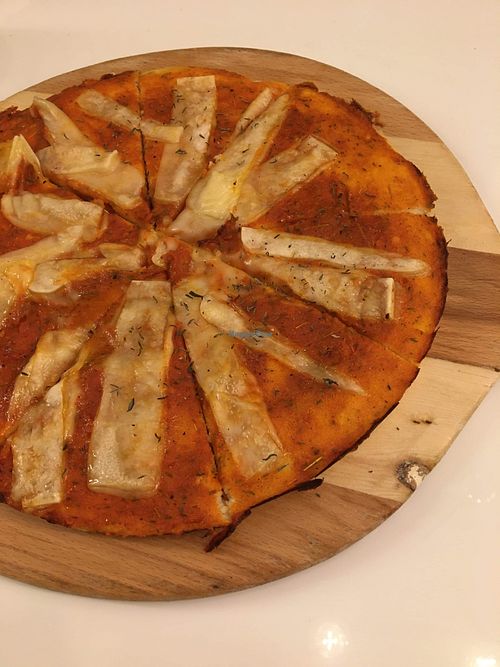 55 minute vegan pizza  at Sea Salt Bakery & Cafe in Cairo