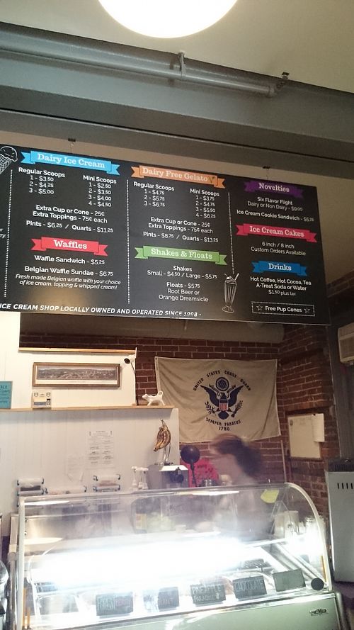 The board  at Bank Street Creamery in Easton