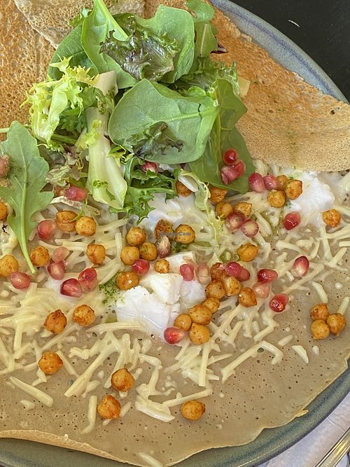 Vegan galette  at Albackens Tradgardsskafferi in Mjolby