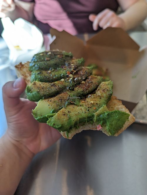 Truly luscious avocado toast.  at Cafe Red in Seattle