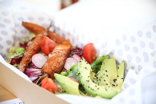 Ensalada de quinoa con aguacate y zanahoria asada.  at Avocado in Barcelona