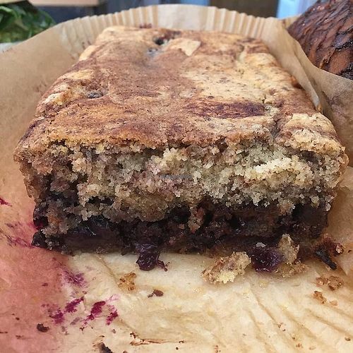 Vegan chocolate and blueberry cake at The Wilds in North London