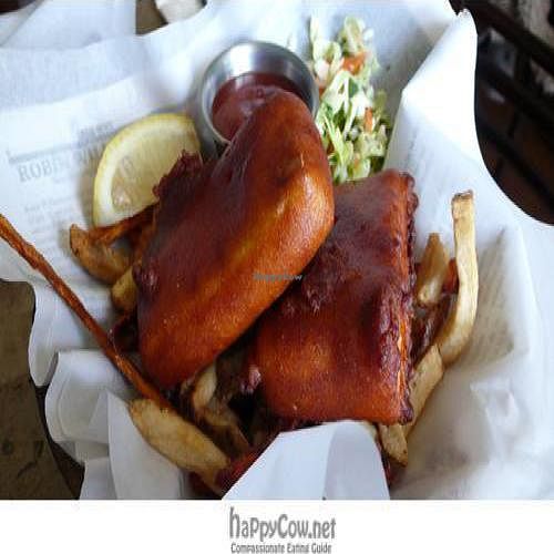 tofu fish and chips: sweet and sour cream vegan soy-batter (gluten free) at Weird Fish in San Francisco