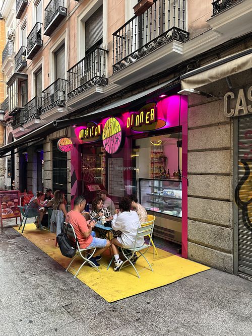 Outdoor seating   at Freedom Cakes Bakery in Madrid