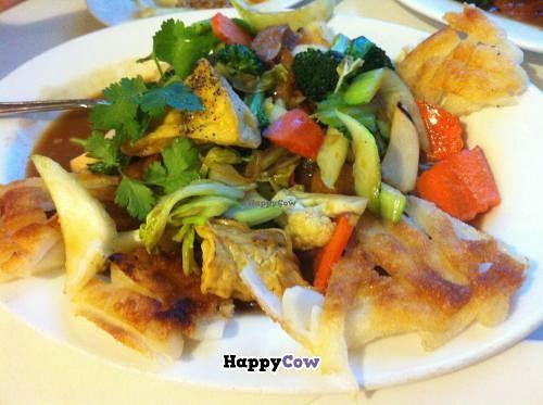 Fried rice noodles with tofu and veggies! at Loving Hut in Seattle