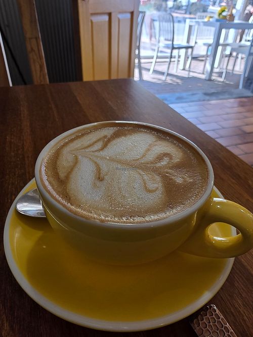 Almond latte at Caffe on Bungala in Normanville