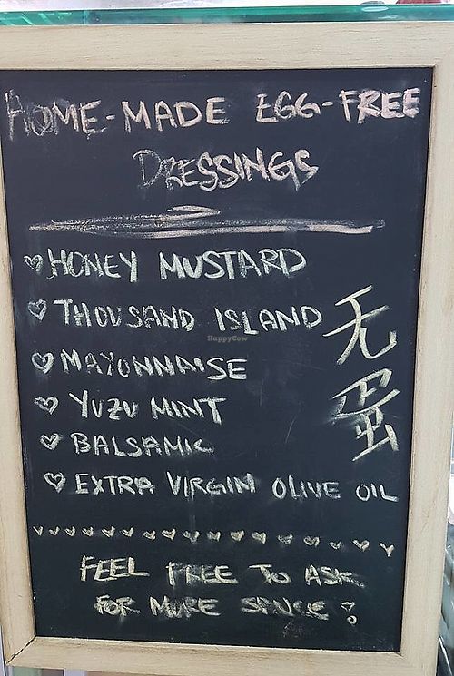 home made eggs-free salad dressings at Yummy Salad House in North Singapore
