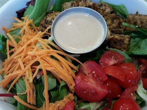spicy Tempeh salad at JivamukTea Cafe in New York City
