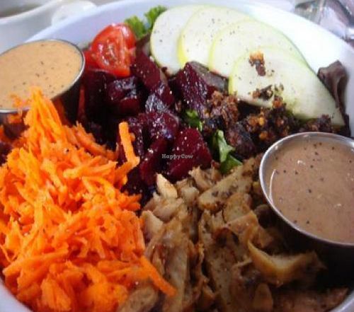 marinated beet salad: a blend of spring mix, marinated beets, walnuts by kris from veganscraps at JivamukTea Cafe in New York City