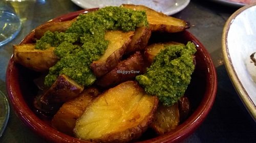 Jerusalem artichokes with parsley pesto at Elnecot in Manchester