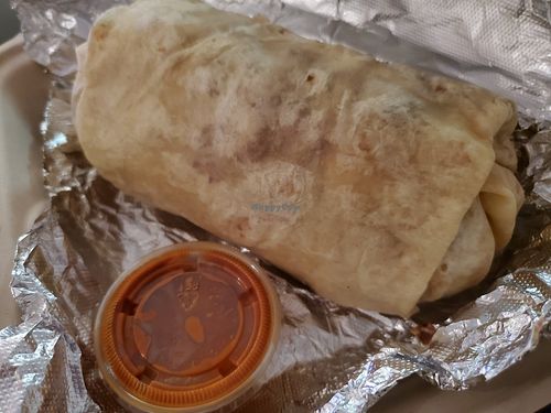 Jackfruit burrito... Hard to tell from the pic, but it was massive! Tasted great. at El Cocinero Restaurant in Van Nuys