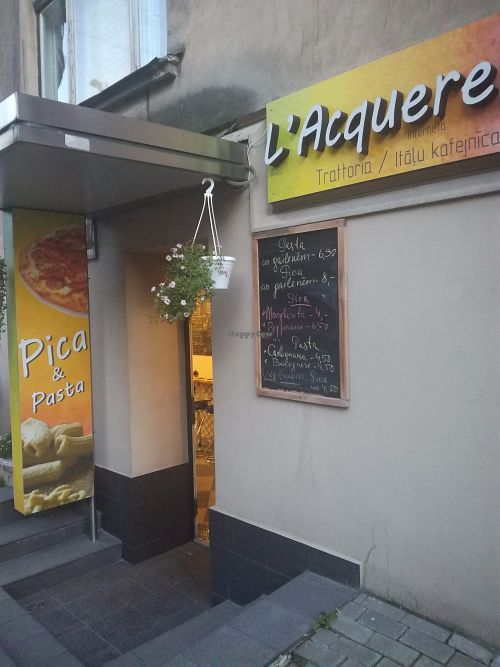 Entrance to the restaurant at L'Acquerello in Riga