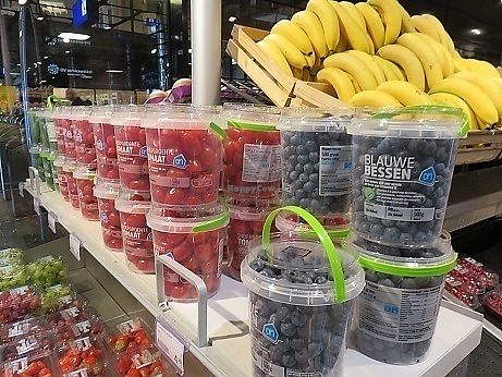Berries and Fruit Snack Section at Albert Heijn in Amsterdam