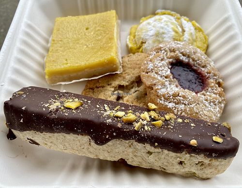 Cookies, biscotti and lemon bar  at Timeless Coffee Roasters and Bakery in Berkeley