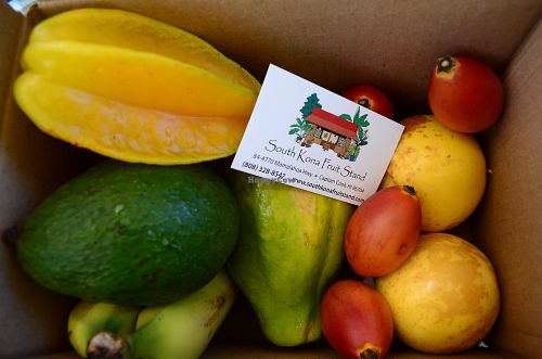Fresh fruit we bought at The South Kona Fruit Stand in Captain Cook