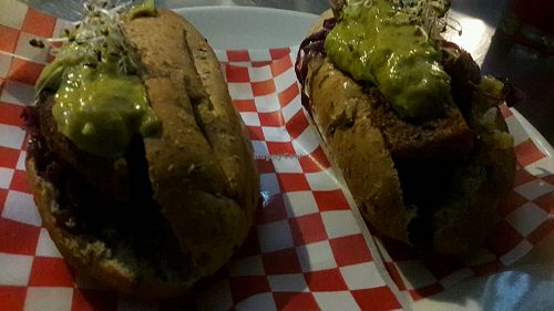 vegan hot dogs  at Lenteja Express in Medellin