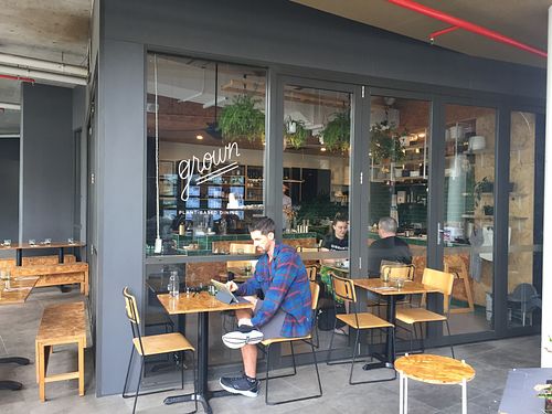 Outside of cafe at Grown in West End