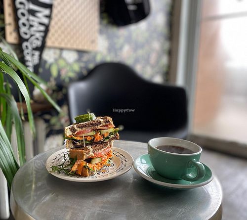 hummus sandwich at Lucky Penny Coffee in Halifax