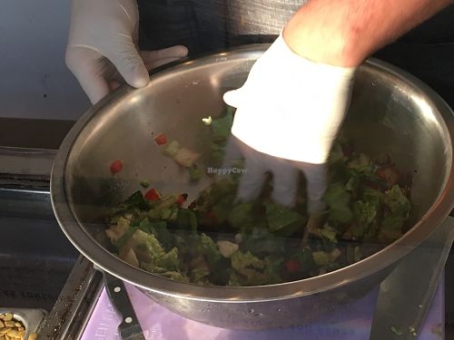 Making a Salad/Wrap at Plum Chopped in Seattle