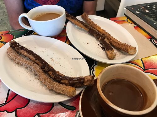 Churros and hot chocolate  at Cocoa Cinnamon - Lakewood in Durham