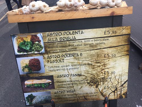 menu at Astro Vegan - Market Stall in London