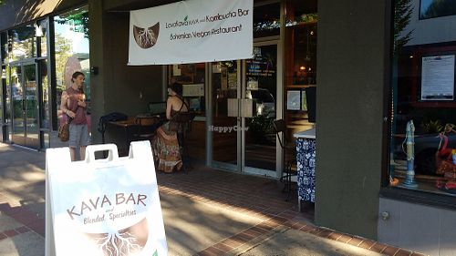 Outside at LovaKava in Eugene