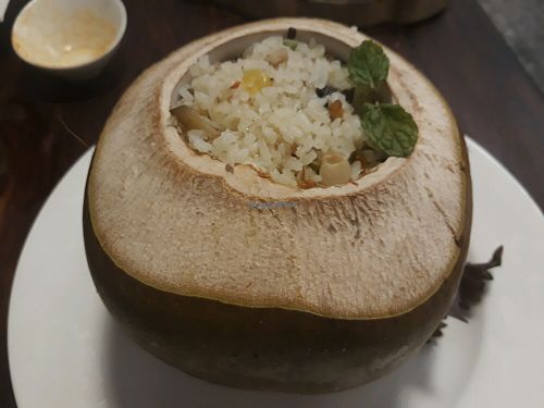 Coconut fried rice at ROM Vegetarian Restaurant in Da Nang