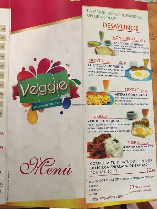 menù  at Veggie in Quito