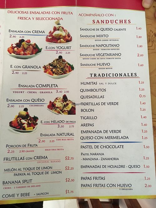 menu2 at Veggie in Quito